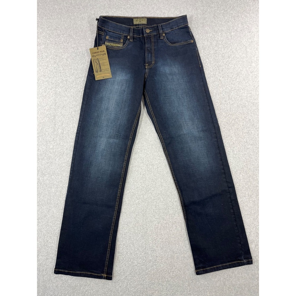 Urban Star Jeans Mens 32x32 Blue Denim Relaxed Fit Straight Leg Stretch